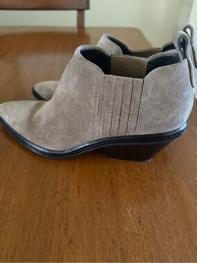 Via Spiga Taupe Suede Chelsea Booties